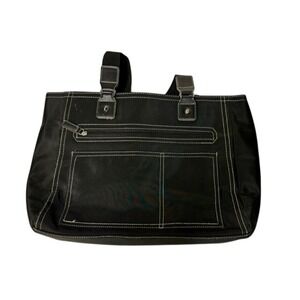 1907 Women's Black Tote Bag with Pink Interior